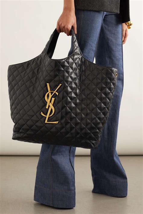 black quilted ysl bag|ysl large quilted tote bag.